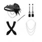 Fashion clothing accessories set, Christmas clothing gloves, tobacco rod necklace, headband and top five-piece set