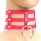 Harajuku fashion punk gothic rivet necklace handmade three-row cage necklace leather collar necklace