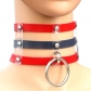 Harajuku fashion punk gothic rivet necklace handmade three-row cage necklace leather collar necklace