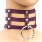 Harajuku fashion punk gothic rivet necklace handmade three-row cage necklace leather collar necklace