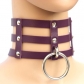 Harajuku fashion punk gothic rivet necklace handmade three-row cage necklace leather collar necklace