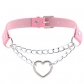 Cool Harajuku Peach Heart-shaped Chain Necklace Fashion Trend Leather Love Collar Necklace Neck Chain Clavicle Chain