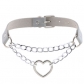 Cool Harajuku Peach Heart-shaped Chain Necklace Fashion Trend Leather Love Collar Necklace Neck Chain Clavicle Chain