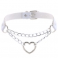 Cool Harajuku Peach Heart-shaped Chain Necklace Fashion Trend Leather Love Collar Necklace Neck Chain Clavicle Chain