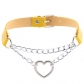 Cool Harajuku Peach Heart-shaped Chain Necklace Fashion Trend Leather Love Collar Necklace Neck Chain Clavicle Chain