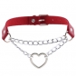 Cool Harajuku Peach Heart-shaped Chain Necklace Fashion Trend Leather Love Collar Necklace Neck Chain Clavicle Chain
