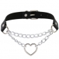 Cool Harajuku Peach Heart-shaped Chain Necklace Fashion Trend Leather Love Collar Necklace Neck Chain Clavicle Chain