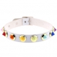 Personalized fashion sexy PU leather collar bar street shoot soft girl candy color rivet necklace neck strap lock