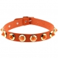Personalized fashion sexy PU leather collar bar street shoot soft girl candy color rivet necklace neck strap lock
