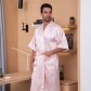 2021 New Wedding Groom Nightgown Best Man Bathrobe European and American Plus Size Simulation Silk Short Sleeve Kimono Morning Gown