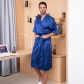 2021 New Wedding Groom Nightgown Best Man Bathrobe European and American Plus Size Simulation Silk Short Sleeve Kimono Morning Gown