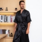 2021 New Wedding Groom Nightgown Best Man Bathrobe European and American Plus Size Simulation Silk Short Sleeve Kimono Morning Gown