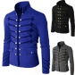 Medieval Embroidered Double Breasted Buttons Solid Color Men's Jacket Cardigan Costume