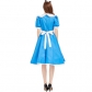 Fairy Tale Alice in Wonderland Tea Party Costume Blue Dress Stage Performance Costume