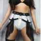 New European and American sexy punk tassel waist chain black belt female belt dance performance match