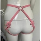 Bowknot leather belt panties matching nightclub temptation leather