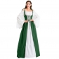 Europe and America Medieval Renaissance Robe Vintage Dress Banded Waist Palace Long Dress