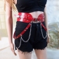 European and American cross-border joker retro rhinestone mosaic trend fashion waist chain jewelry Harajuk punk belt belt