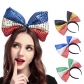 European and American jewelry oversized sequined bow headband fabric Halloween Christmas flag headdress hairpin