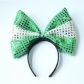 European and American jewelry oversized sequined bow headband fabric Halloween Christmas flag headdress hairpin