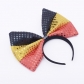 European and American jewelry oversized sequined bow headband fabric Halloween Christmas flag headdress hairpin