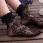 Japanese Lolita black lace socks female spring cute lace crystal stockings princess pile in tube socks summer