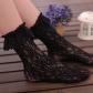 Japanese Lolita black lace socks female spring cute lace crystal stockings princess pile in tube socks summer