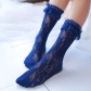 Japanese Lolita black lace socks female spring cute lace crystal stockings princess pile in tube socks summer