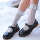 Japanese Lolita black lace socks female spring cute lace crystal stockings princess pile in tube socks summer