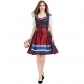 German Oktoberfest beer clothing rice velvet composite lace fabric blue and red color