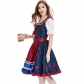 German Oktoberfest beer clothing rice velvet composite lace fabric blue and red color