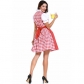 Bavarian National Traditional Costume, Polyester Cotton Red, German Oktoberfest Costume, Bar Maid Costume