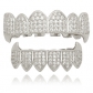 Micro-inlaid zircon two-color hip-hop braces for men and women vampire canine denture set