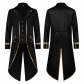 2022 European and American new Halloween tuxedo medieval retro clothing mid-length punk men's gold trim slim coat