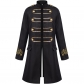 New foreign trade European and American men's Phnom Penh coat fashion steam retro embroidered men's uniform stand collar clothing