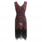 Explosive women's 1920s retro dress series hand-woven sequin dress fringed wedding evening dress