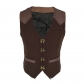 2022 new men's gentleman style four button design solid color vest casual slim leather vest