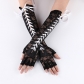 European and American sexy lace strap gloves nail buckle wedding prom half finger etiquette gloves missing finger gloves