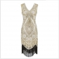 New 1920 Vintage Dress Collection Quality Woven Sequined Fringe Dress