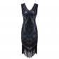 New 1920 Vintage Dress Collection Quality Woven Sequined Fringe Dress