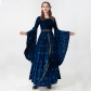 2022 lace stitching big bell sleeve medieval dress palace retro Europe and America
