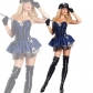 Policewoman outfit bar nightclub party ds costume navy uniform temptation cosplay stewardess suit police outfit