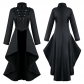 2022 New Medieval Dress Tuxedo Women's Lapel Irregular Hem Retro Long Top