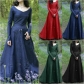 2022 European and American classical medieval mid-European party long-sleeved round neck ladies dress