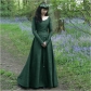 2022 European and American classical medieval mid-European party long-sleeved round neck ladies dress