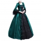 2022 Christmas lace stitching big bell sleeve medieval dress palace retro Europe and America