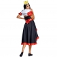 Halloween costume small shawl red queen big swing skirt stage performance costume poker print flower queen dress up