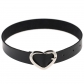 Harajuku Soft Girl PU Leather Punk Gothic Peach Heart Love Buckle Collar Female Neck Strap Clavicle Necklace