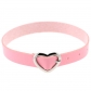 Harajuku Soft Girl PU Leather Punk Gothic Peach Heart Love Buckle Collar Female Neck Strap Clavicle Necklace