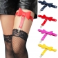 Punk rock sexy bow leather garter belt hip-hop nightclub leg ring foot ring anti-sock clip